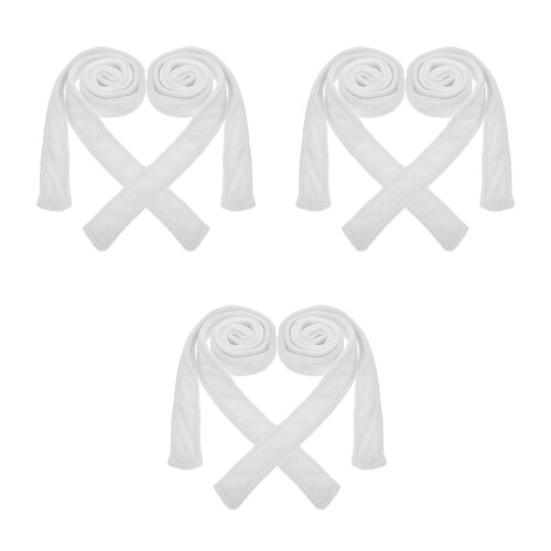 6Pcs White Flannel Women Robe Belt Soft Spa Bathrobe Replacement Strap 1