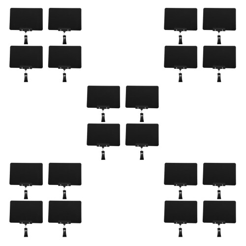 20Pcs Store Display Blackboard Clips Black PVC Clip on Writable Tags