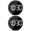 2Pcs Black Reflective Surface LED Screen Clock USB Voice Control Alarm 4
