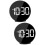 2Pcs Black Reflective Surface LED Screen Clock USB Voice Control Alarm 6