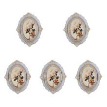 5Stk Ovaler Resin Bilderrahmen Vintage Fotohalter