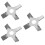 3Pcs Silver Stainless Steel Stirring Cross Paddle Lab Equipment 6