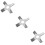 3Pcs Silver Stainless Steel Stirring Cross Paddle Lab Equipment 8