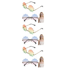 3Pcs Assorted Color Rimless Sunglasses Stylish Glasses Women