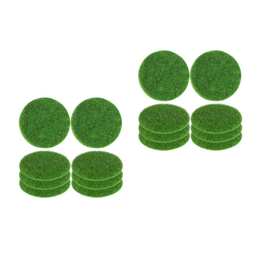 16Pièces Accessoires Miniatures Pelouse Verte Simulée Jardin