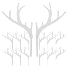 16Pcs Acrylic Antler Cake Decorations Silver Xmas Cupcake Topper Set