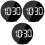 3Pcs Reflective Surface LED Screen Clock Black USB Voice Control Alarm 2