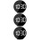 3Pcs Reflective Surface LED Screen Clock Black USB Voice Control Alarm 7