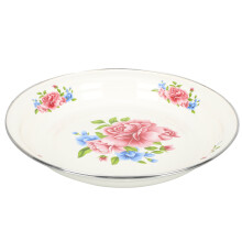 Rosa Emaille Tablett Retro Für Früchte Und Süßes