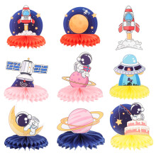 9Stk Papier Astronaut Bunt Weltraum Ornamente