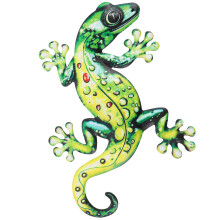 1Metal Gecko Wall Art Green Iron Lizard Decor for Living Room Bedroom