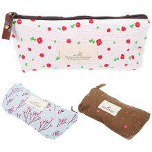 3Pcs Portable Canvas Cosmetic Bags Zipper Pencil Pen Storage Pouches