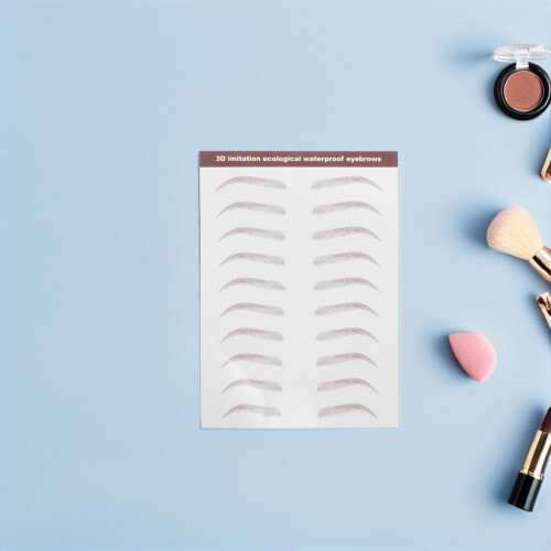 3Sheets Light Brown Eyebrow Decals Waterproof Peel Off 3D Simulation 2