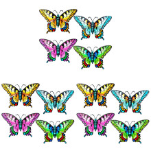 12Pcs Butterfly Wall Art Multi Color Metal Sculptures for Yard Decor