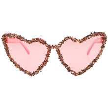 3Pink Unique Party Heart Glasses Pc Resin for Photo Booth