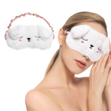 2St Wit Slaapmasker Voor Kinderen Met Leuk Patroon En Elastische Band