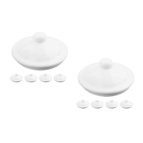 10Pcs Enamel Mug Lids White Round Covers for Coffee Tea 2