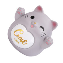 1Grey Durable Resin Lovely Coin Bank Cat Shape Desktop Ornament