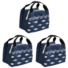 3Stk Isolierter Lunch Tote Bag Navy Leicht Für Picknick