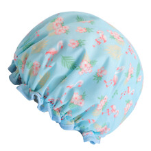 bonnet de douche imprimé flamant double couche étanche