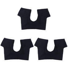 3Pcs Comfortable Black Women Underarm Sweat Vest Lightweight Washable