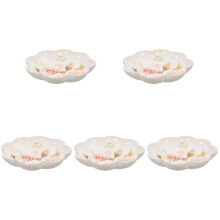 5Pcs Convenient White Serving Tray with Handles Reusable Fruit Plate