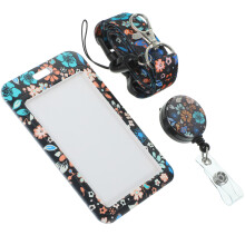 Adorable Flower Pattern Id Card Holder ABS Student Badge Cover