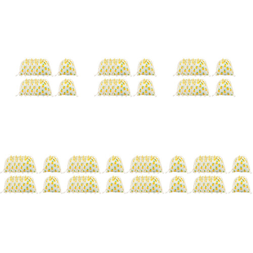 70 Pcs Pineapple Pattern Drawstring Gift Bags Storage Candy Packing