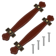 2Pcs Brown Pull Handles for Furniture Drawers Cabinet Door Use