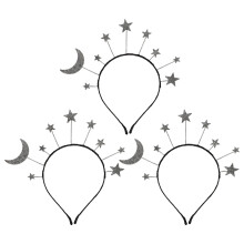 3Pcs Silver Alloy Decorative Hair Hoops Moon Star Girls Headwear