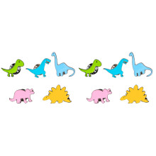 10Pcs Assorted Color Alloy Dinosaur Brooches Clothes Corsage Pins