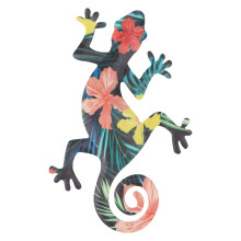2Pcs Multi Color Iron Gecko Wall Adornment Decor Piece