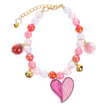 1Stylish Pink Beaded Pearl Collar Adjustable Necklace for Pets
