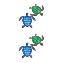 4Pcs Assorted Iron Tortoise Wall Hanging Ornament Home Garden Decor