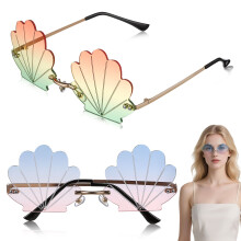 colorful creative seashell pattern sunglasses for women