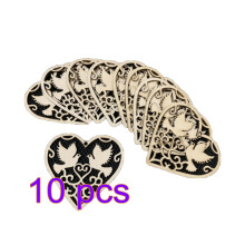 10 Pack Wooden Heart Pendant Hanging Pendants Wedding Decoration