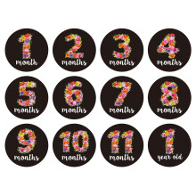 12 ronde zelfklevende baby maand mijlpaal stickers voor pasgeborenen
