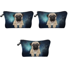 3Pcs Printed Women Cosmetic Bag Zipper Makeup Pouch Multi Color