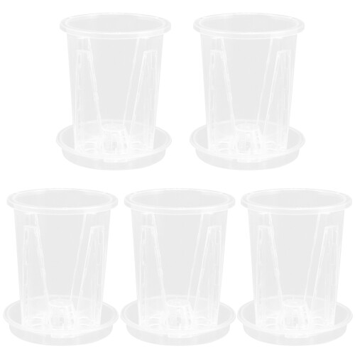 5Sets Clear Plastic Orchidee Potten Met Drainagel En Tray