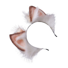 1Plush Ear Headband Cosplay Animal Hairband Soft Metal Frame