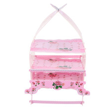 Pink Paper Party Cake Display Tray Three-Tier Dessert Holder