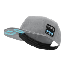 Kabellose Musik-Kappe mit Lautsprecher und Mikrofon, Baseballmütze für Outdoor-Sport, Laufen und Angeln, Grau-Weiß