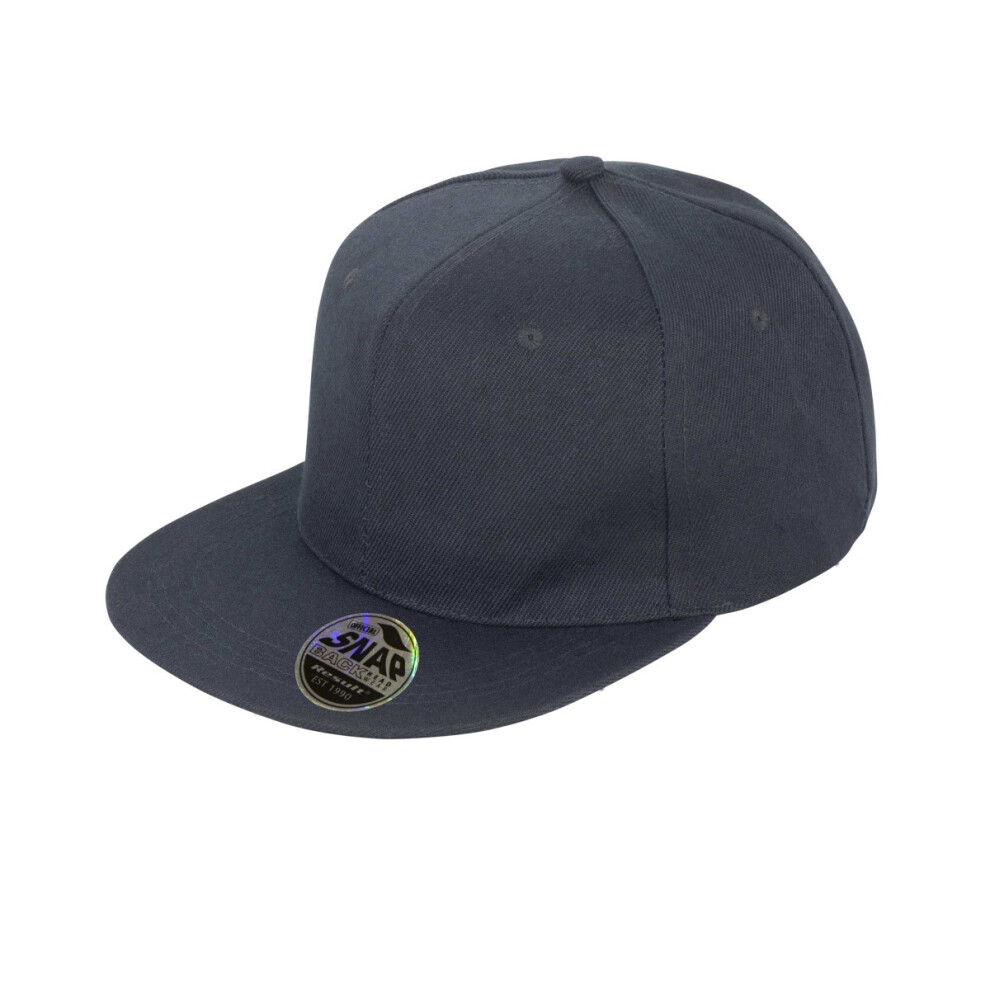 Result (One Size, ) Unisex Core Bronx Original Flat Peak Snapback Solid Colour Cap Black
