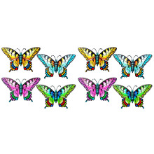 8Stk Metall Schmetterling Wand Skulpturen Outdoor Für