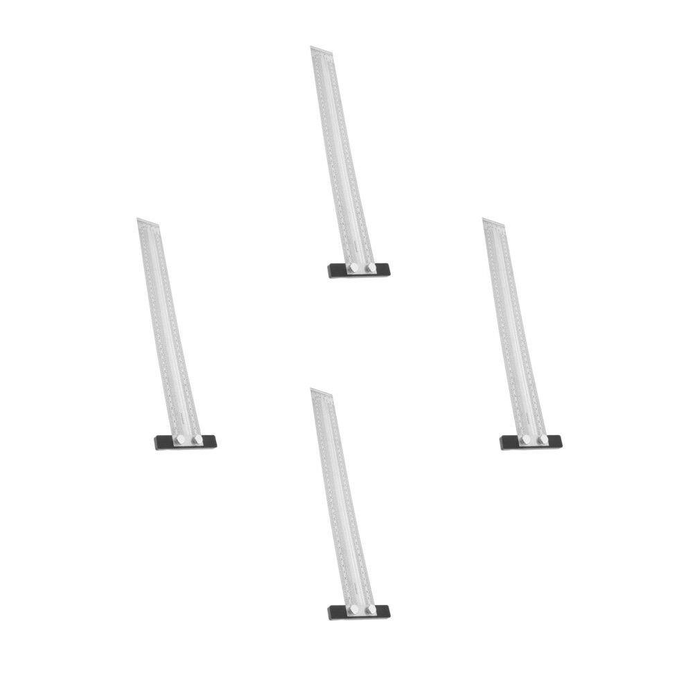 4Pcs Multifunctional Stainless Steel Woodworking Angle Measuring Ruler 3461367998022