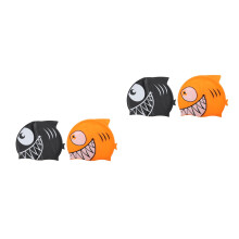 4Pcs Kids Swimming Hats Silicone Bathing Caps Fish Design for Children