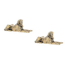 2Pcsgolden Brass Ancient Egyptian Sphinx Figurine Home Ornament