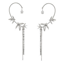 1Pair Silver Tassels Ear Cuff No Piercing Long Ear Clip Women Jewelry