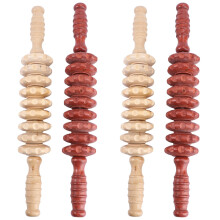 4Pcs Wooden Wheel Body Roller Massage Tool for Belly and Muscle Relief