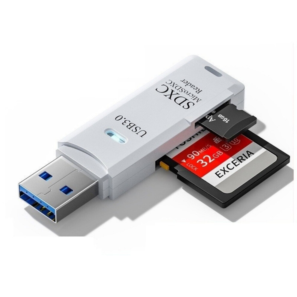 Usb 3.0 Card Reader, Sd Card Reader External Memory Card Adapter High-Speed Sd Card Reader 2-In-1 Supports Sd/Tf/Sdhc/Sdxc/Mmc 9148293851365